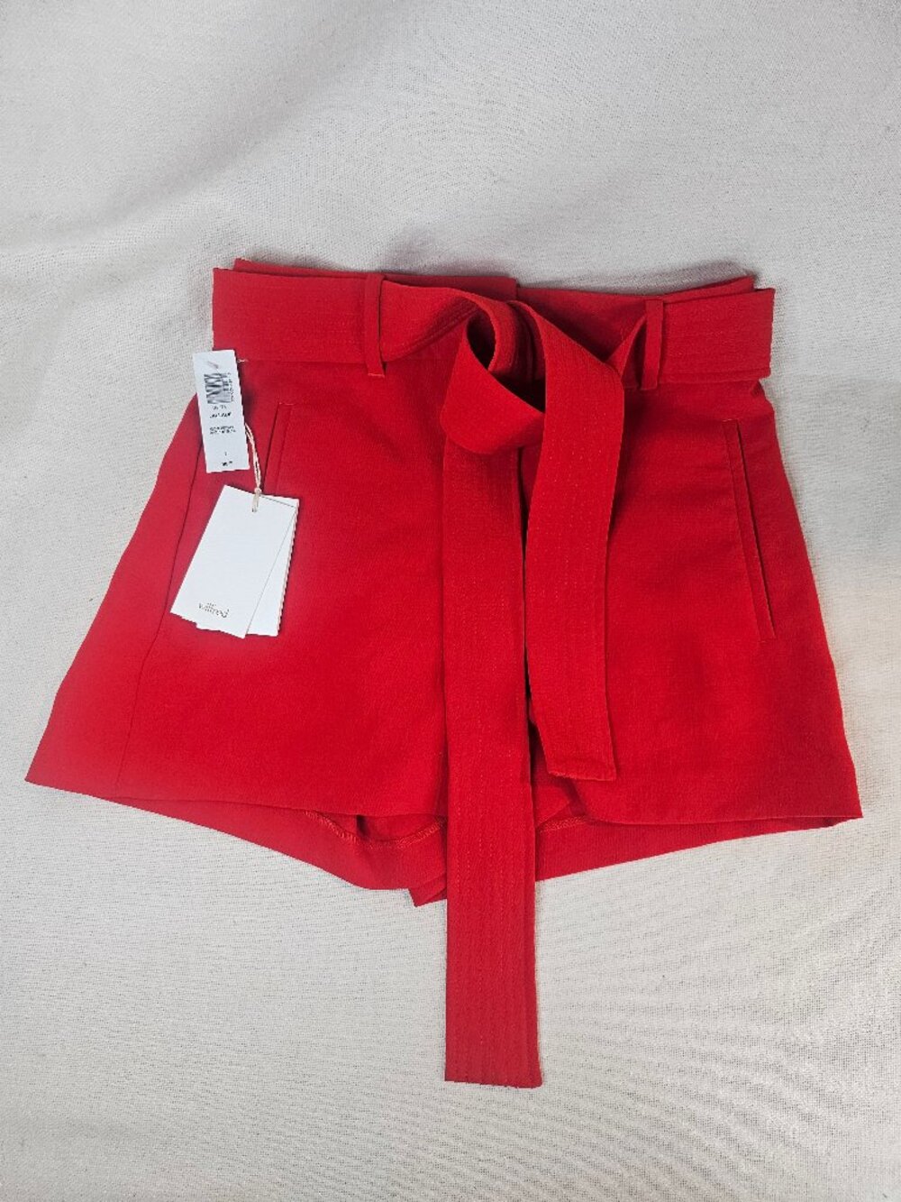 Wilfred Jallade Red Tie-Front Shorts - Size 2
